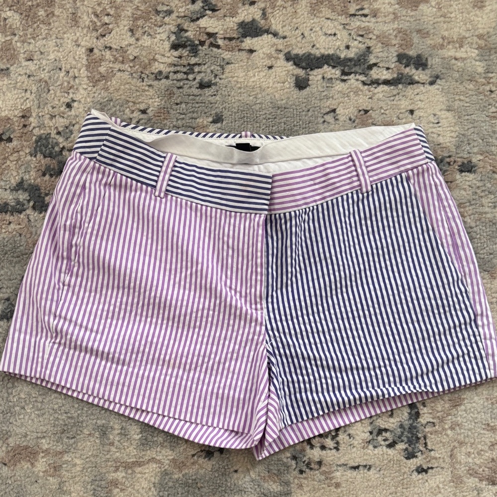 J. Crew Pink and Blue Seersucker Striped Women's Shorts size 4